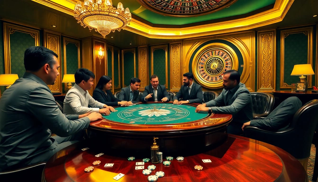 Players enjoy an exciting game at GK 88's luxurious casino table.