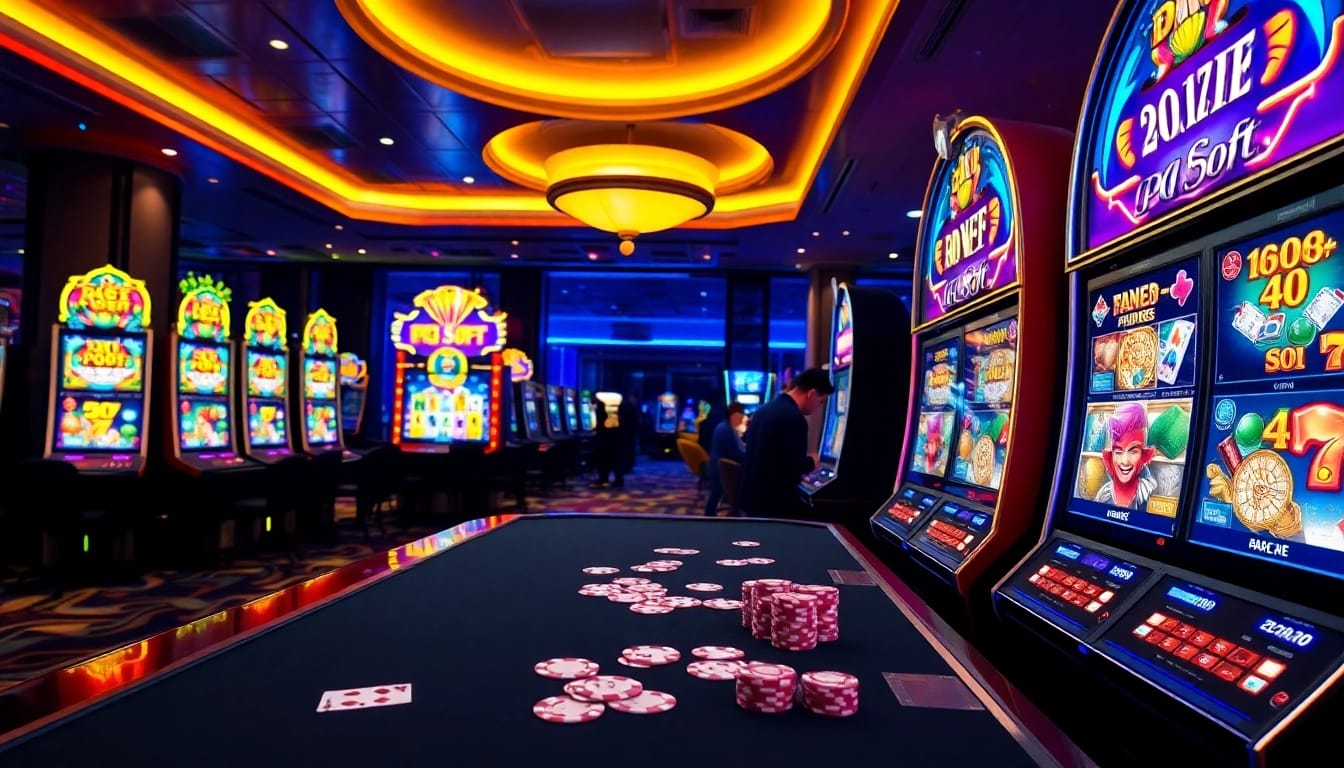 Experience the thrill of gaming at adobet88 link with vibrant slot machines and intense players.