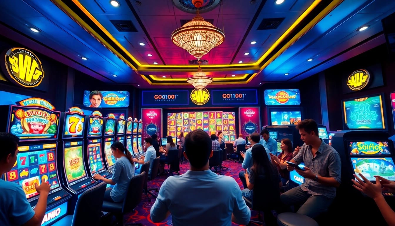 Engaging scene of players enjoying games at nhà cái go101 online casino.
