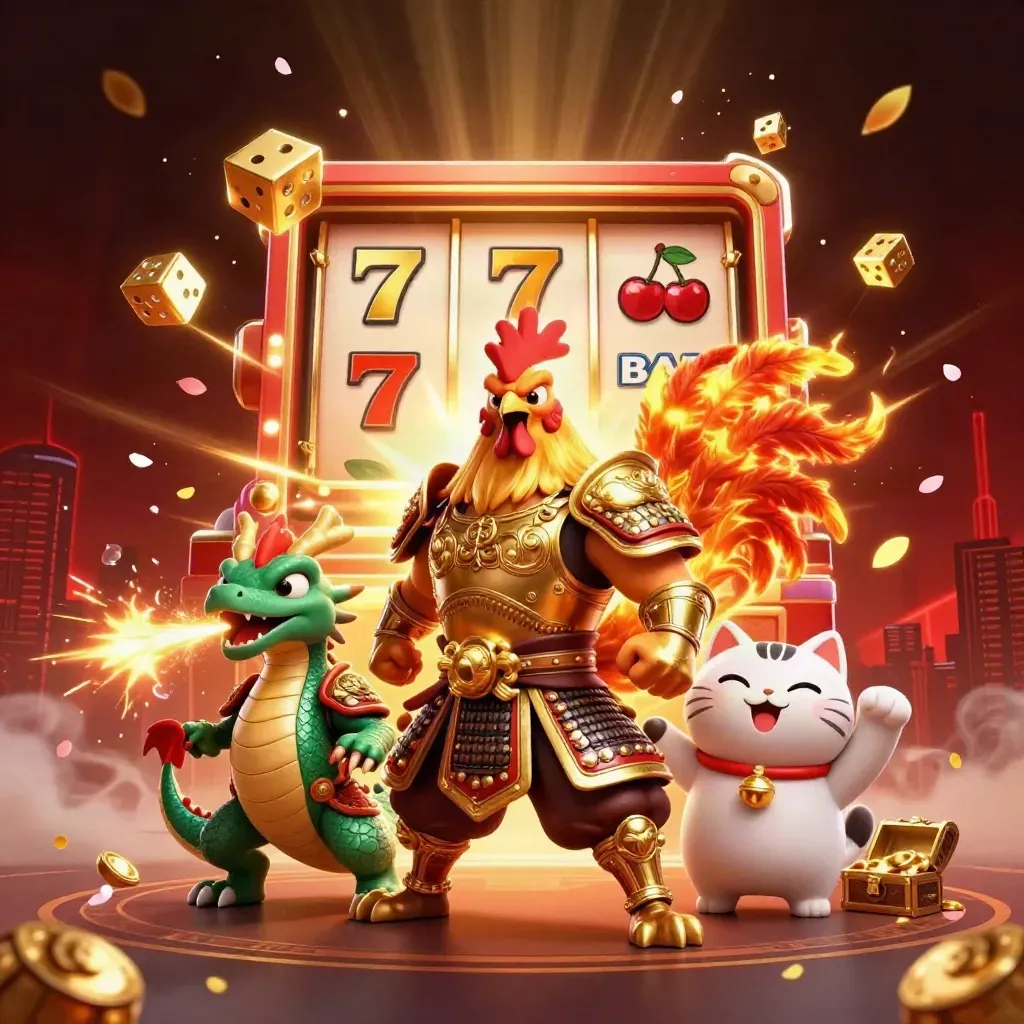 Gallo samurai, draghino e gatto portafortuna esplodono tra slot e monete dorate.