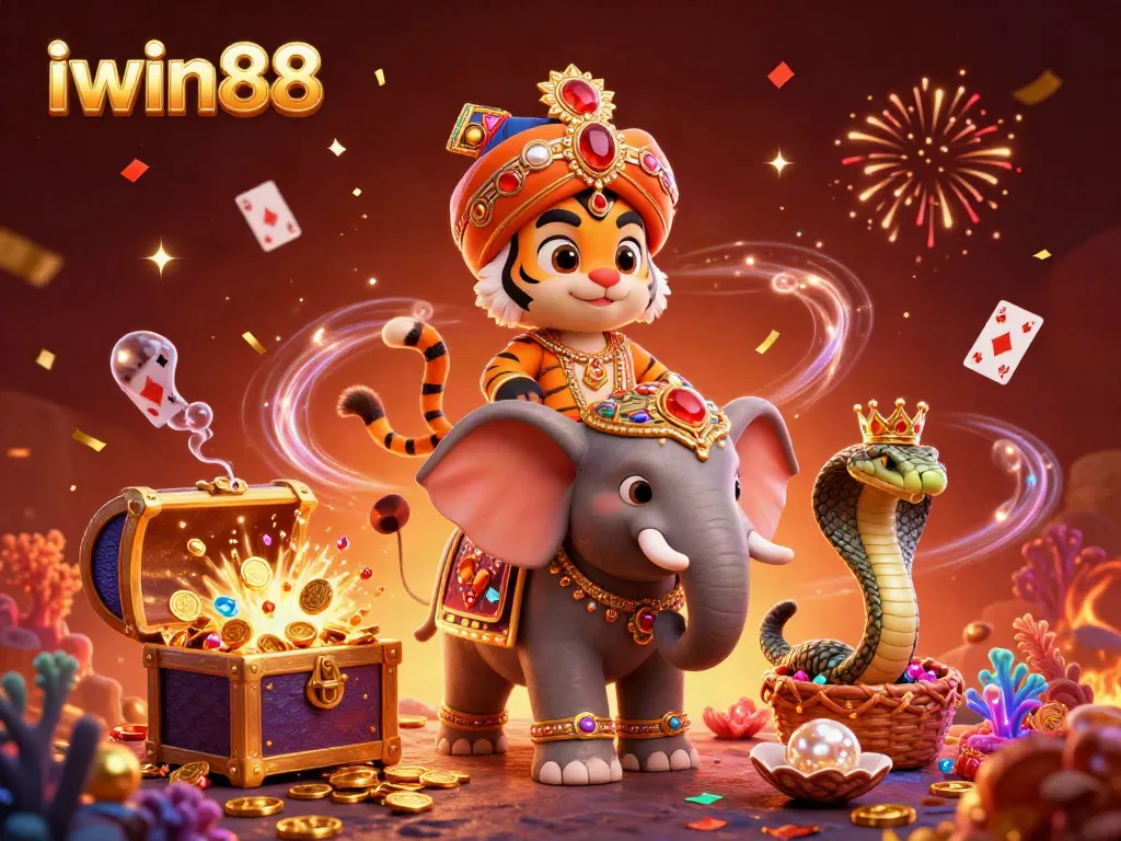 Experience thrilling gameplay at iwin88 with vibrant 3D casino elements exploding with color and excitement.