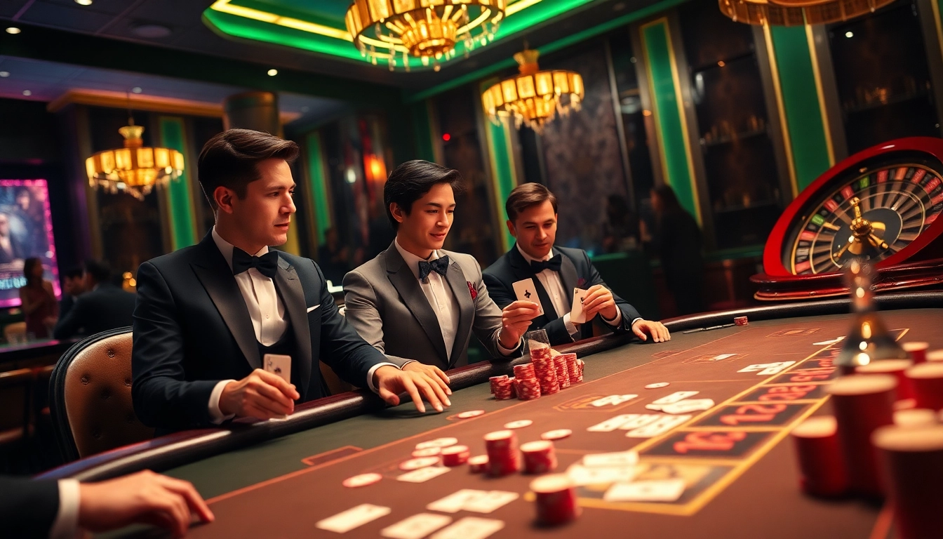Jogadores participando de uma emocionante partida de pôquer no cassino BL555, mostrando emoção e luxo.