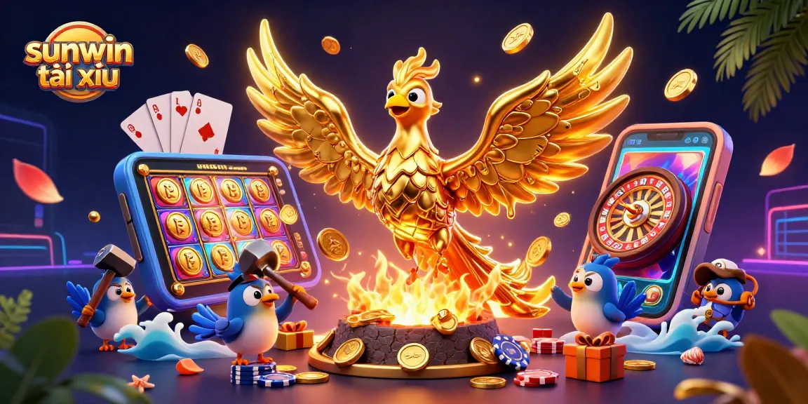 Experience thrilling gameplay with sunwin tài xỉu as golden coins erupt from dynamic casino scene.